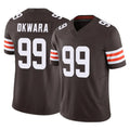 C.Browns #99 Julian Okwara Player Brown Vapor F.U.S.E. Limited Home Game Hdoa Stitched Jerseys
