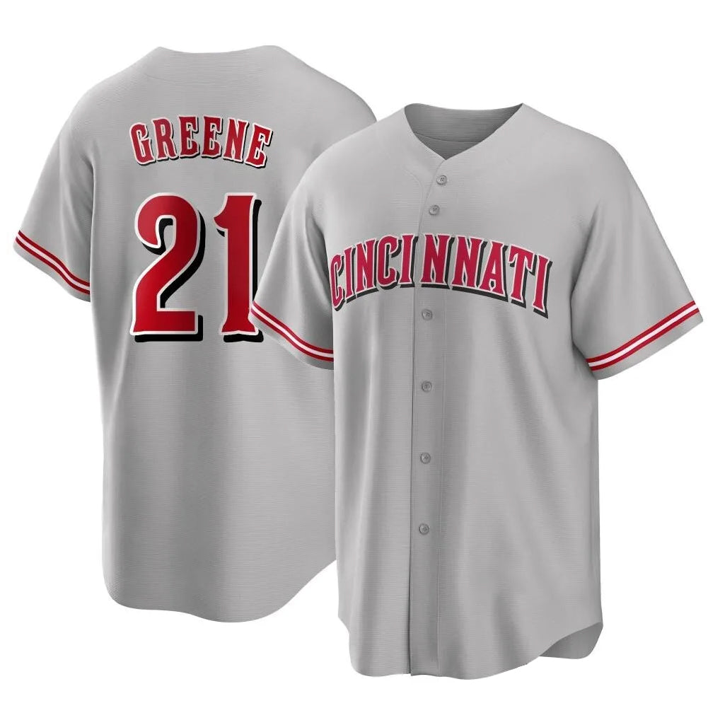 C.Reds #21 Hunter Greene Player Gray Home Game Hdoa Stitched Jerseys