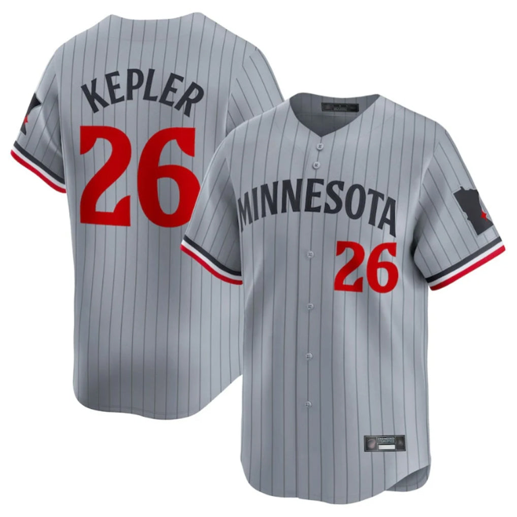 M.Twins #26 Max Kepler Player Gray Home Limited Hdoa Stitched Jerseys