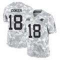 C.Panthers #18 Jalen Coker Player Arctic Camo Salute to Service Limited Game Hdoa Stitched Jerseys