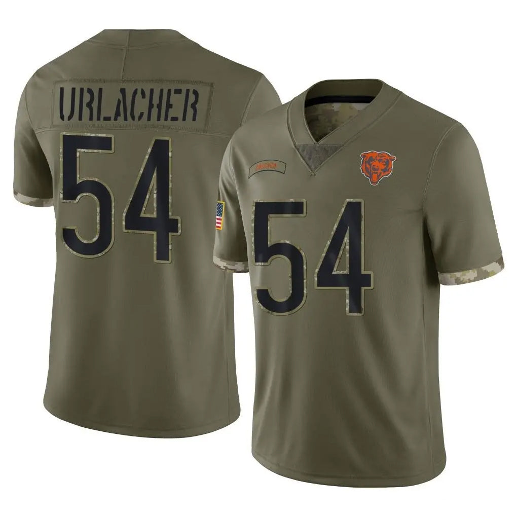 C.Bears #54 Brian Urlacher Player Olive Salute to Service Limited Game Hdoa Stitched Jerseys