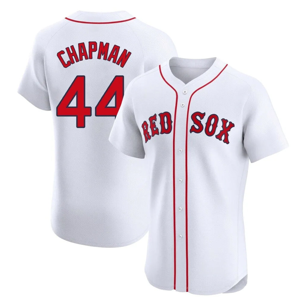 B.Red Sox #44 Aroldis Chapman Player White Limited Elite Home Game Hdoa Stitched Jerseys