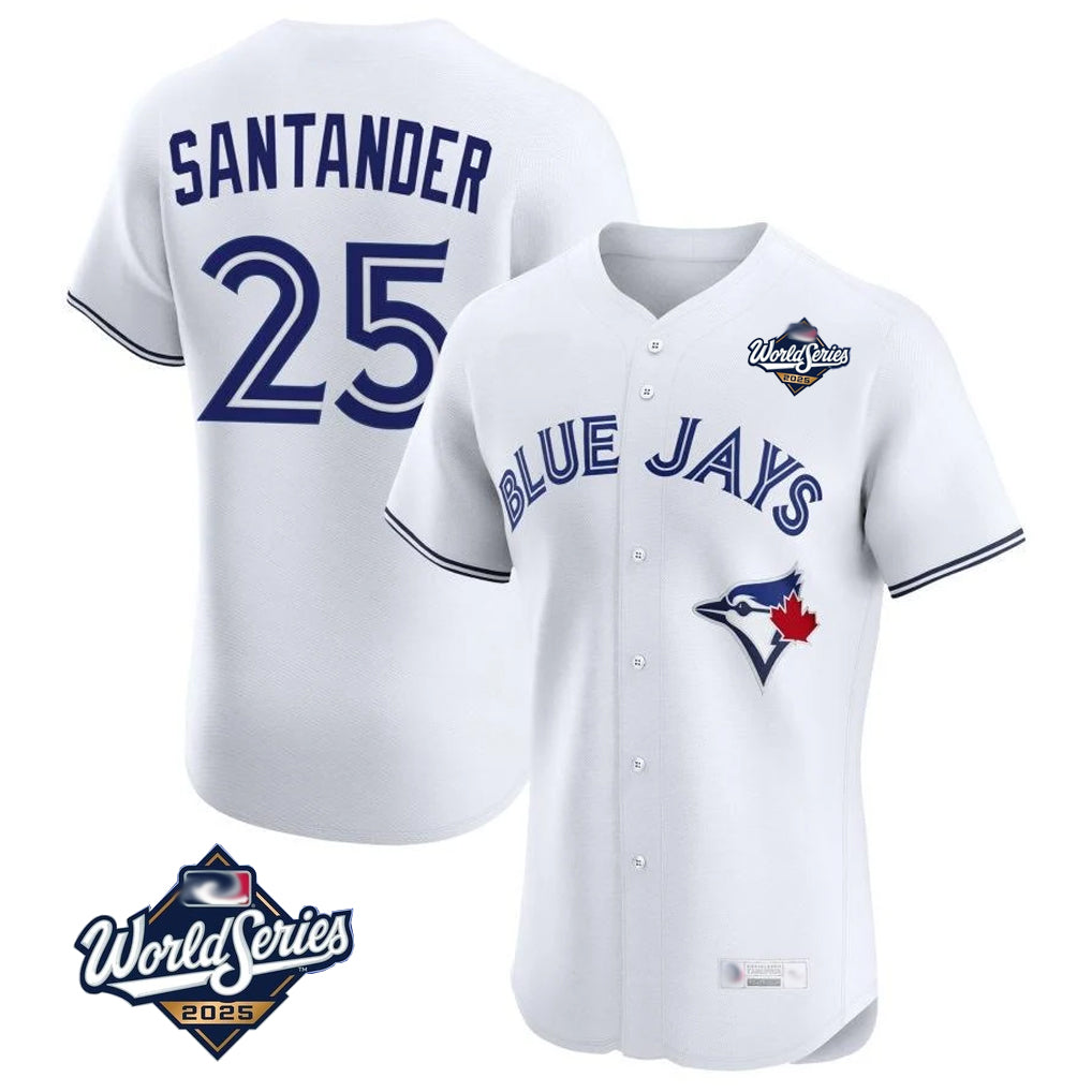 T.Blue Jays #25 Anthony Santander Player White 2025 World Series Elite Limited Home Hdoa Stitched Jerseys