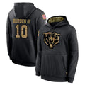 C.Bears #10 Luther Burden III Player Black Salute to Service Pullover Hoodies Limited Hdoa Stitched Jerseys