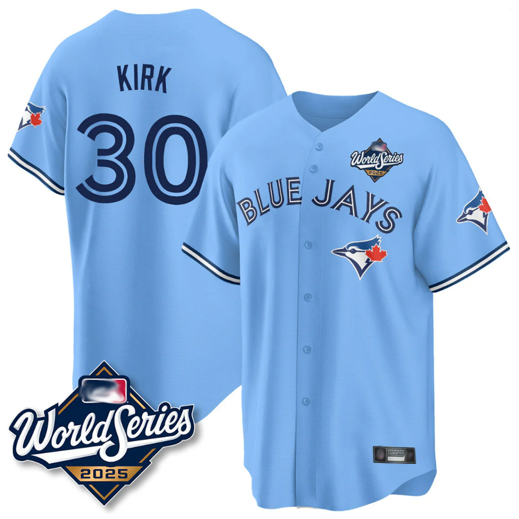 T.Blue Jays #30 Alejandro Kirk Player Blue 2025 World Series Limited Hdoa Stitched Jerseys