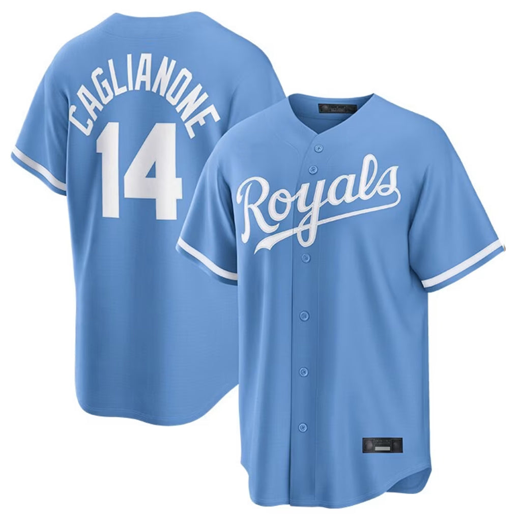KC.Royals #14 Jac Caglianone Player Light Blue Home Game Hdoa Stitched Jerseys