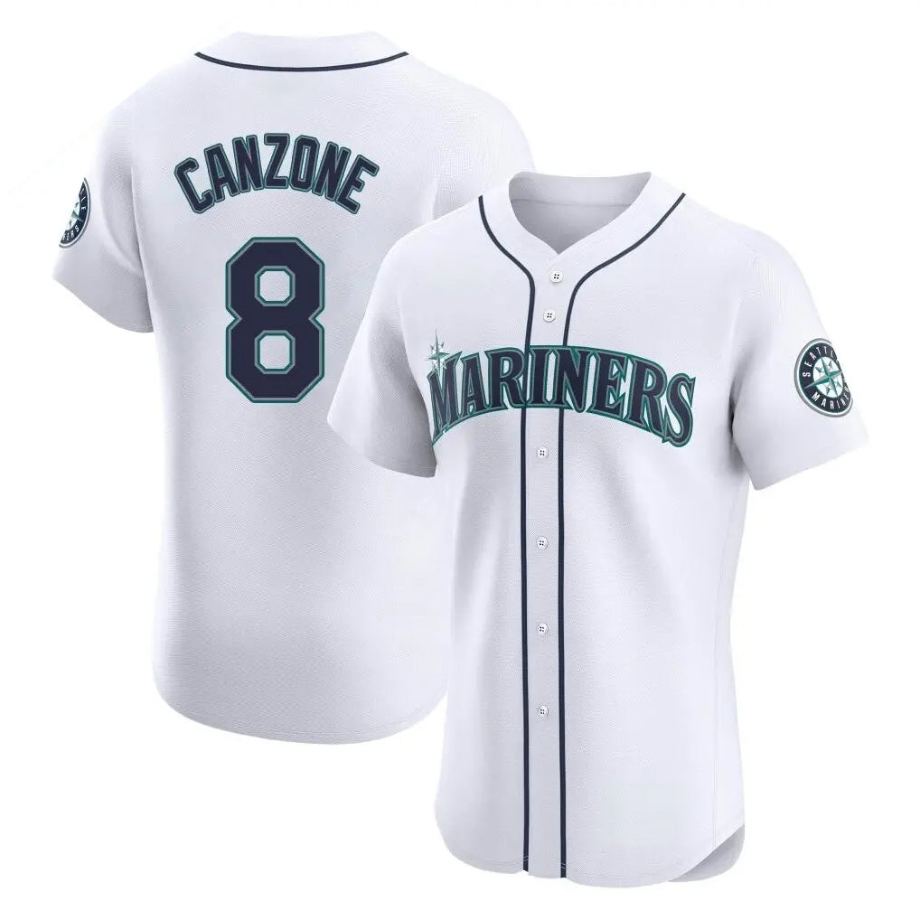 S.Mariners #8 Dominic Canzone Player White Home Limited Elite Hdoa Stitched Jerseys