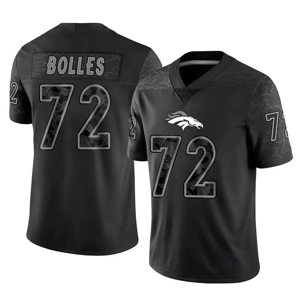 D.Broncos #72 Garett Bolles Player Black Reflective Limited Hdoa Stitched Jerseys