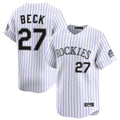C.Rockies #27 Jordan Beck Player White Limited Home Hdoa Stitched Jerseys