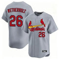 St. Louis Cardinals #26 JJ Wetherholt Player Gray Home Limited Hdoa Stitched Jerseys