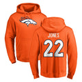 D.Broncos #22 Brandon Jones Player Orange Pullover Hoodie Limited Hdoa Stitched Jerseys