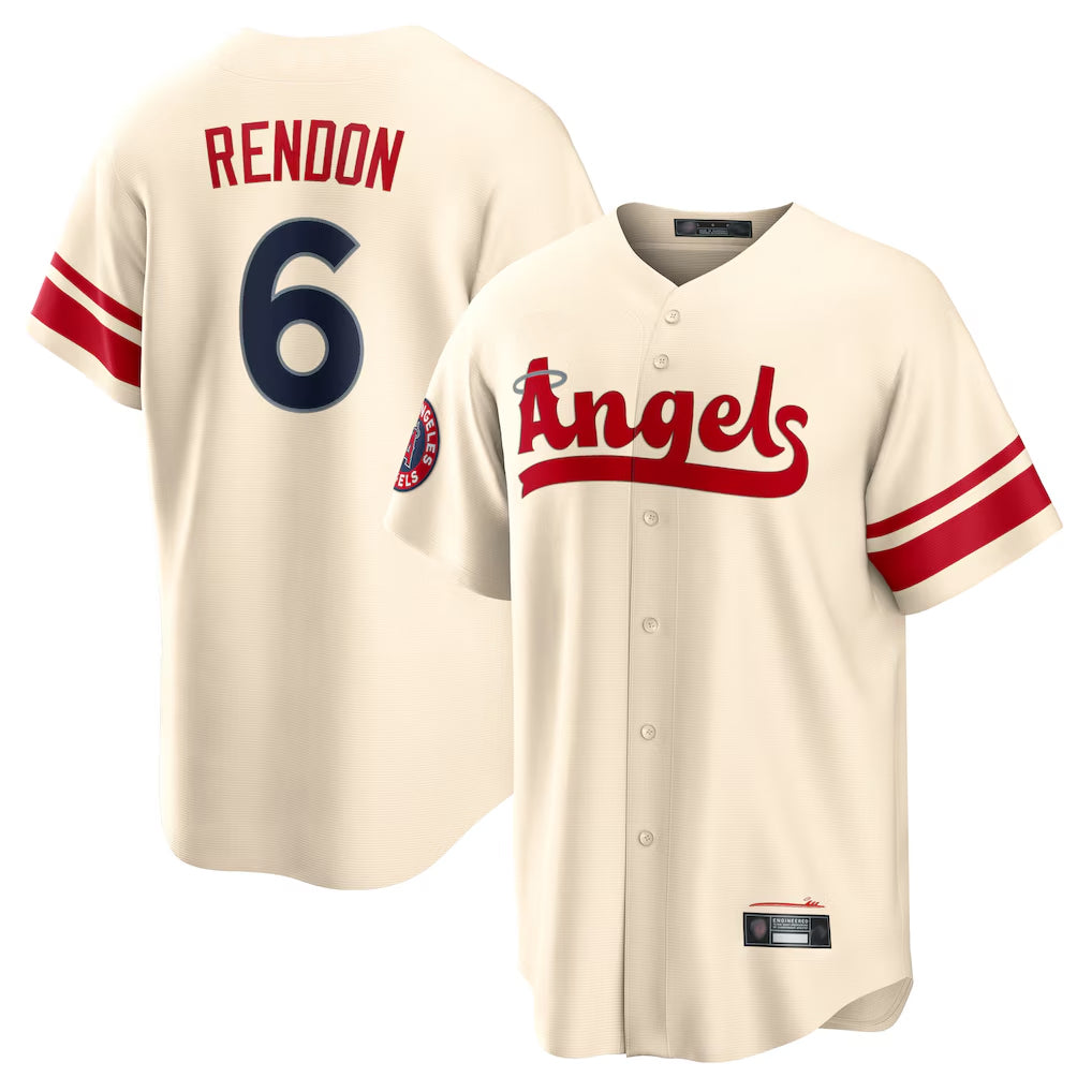 LA.Angels #6 Anthony Rendon Player Cream City Connect Home Hdoa Stitched Jerseys