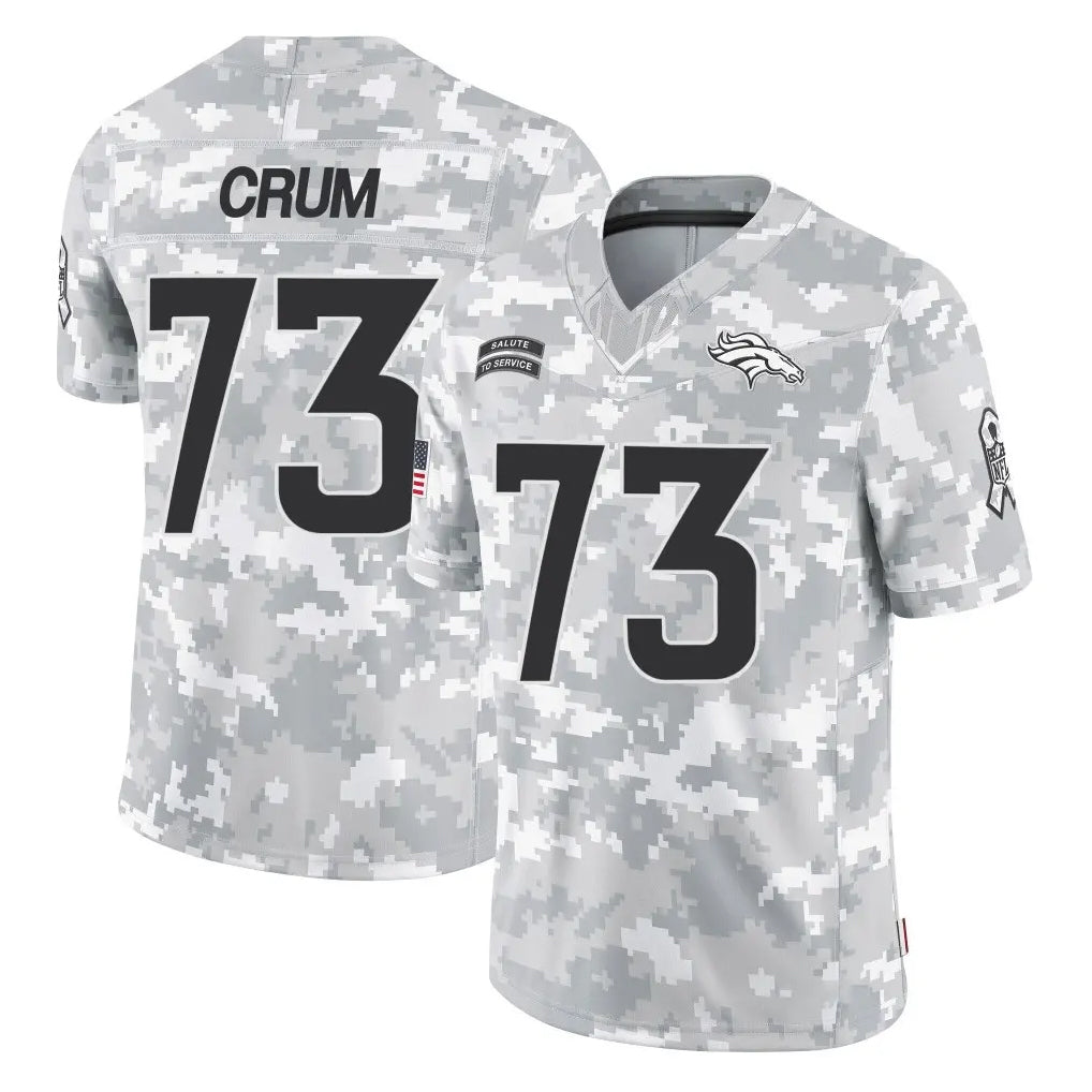 D.Broncos #73 Frank Crum Player Arctic Camo Salute To Service Limited Hdoa Stitched Jerseys