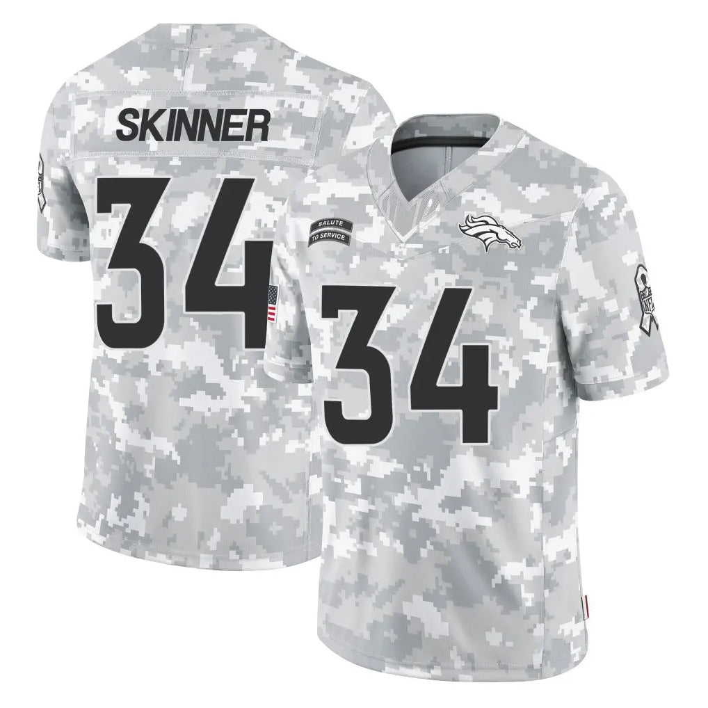 D.Broncos #34 JL Skinner Player Arctic Camo Salute To Service Limited Hdoa Stitched Jerseys
