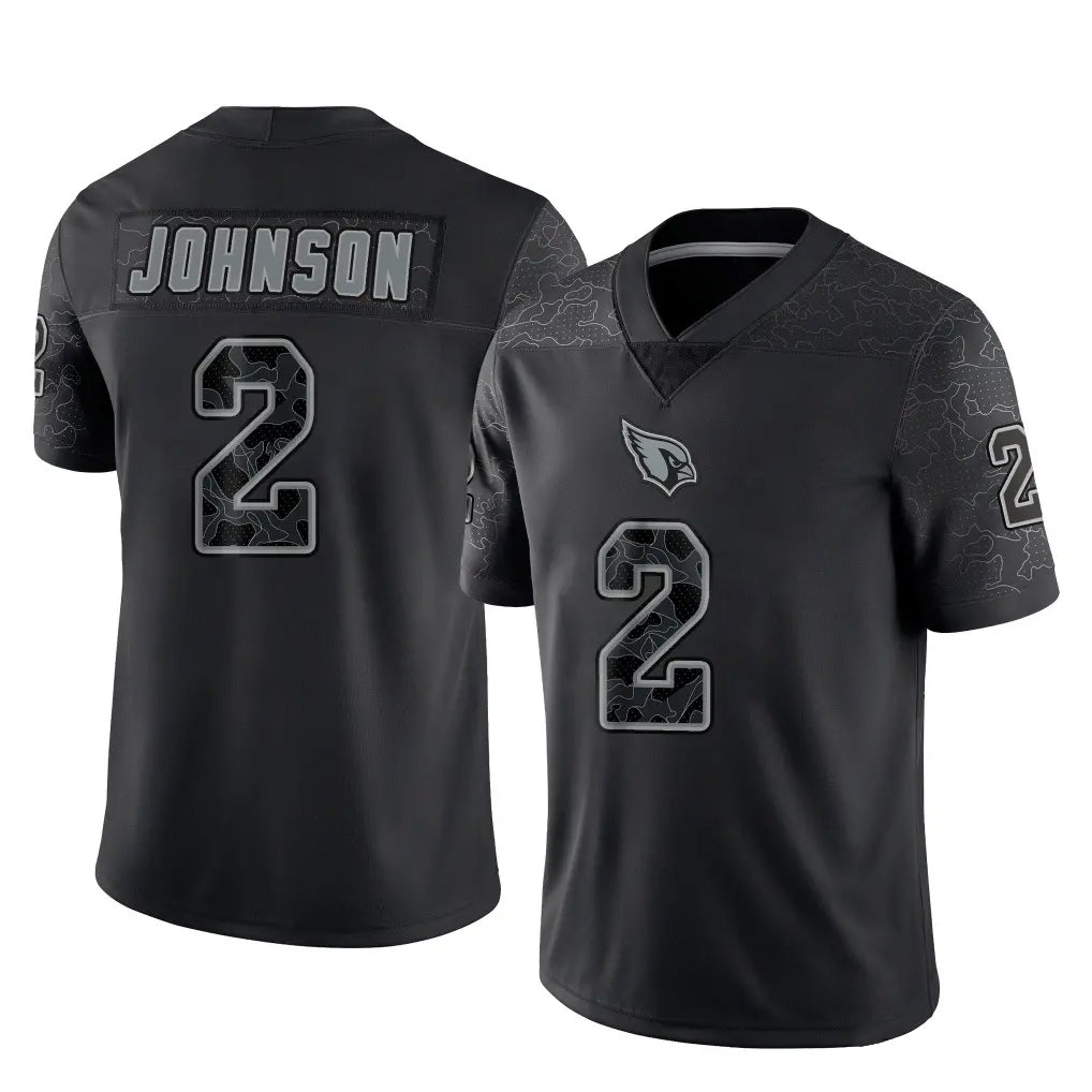 A.Cardinals #2 Will Johnson Player Black RFLCTV Limited Home Game Hdoa Stitched Jerseys
