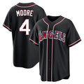 LA.Angels #4 Christian Moore Player Black Fashion Out Home Game Hdoa Stitched Jerseys