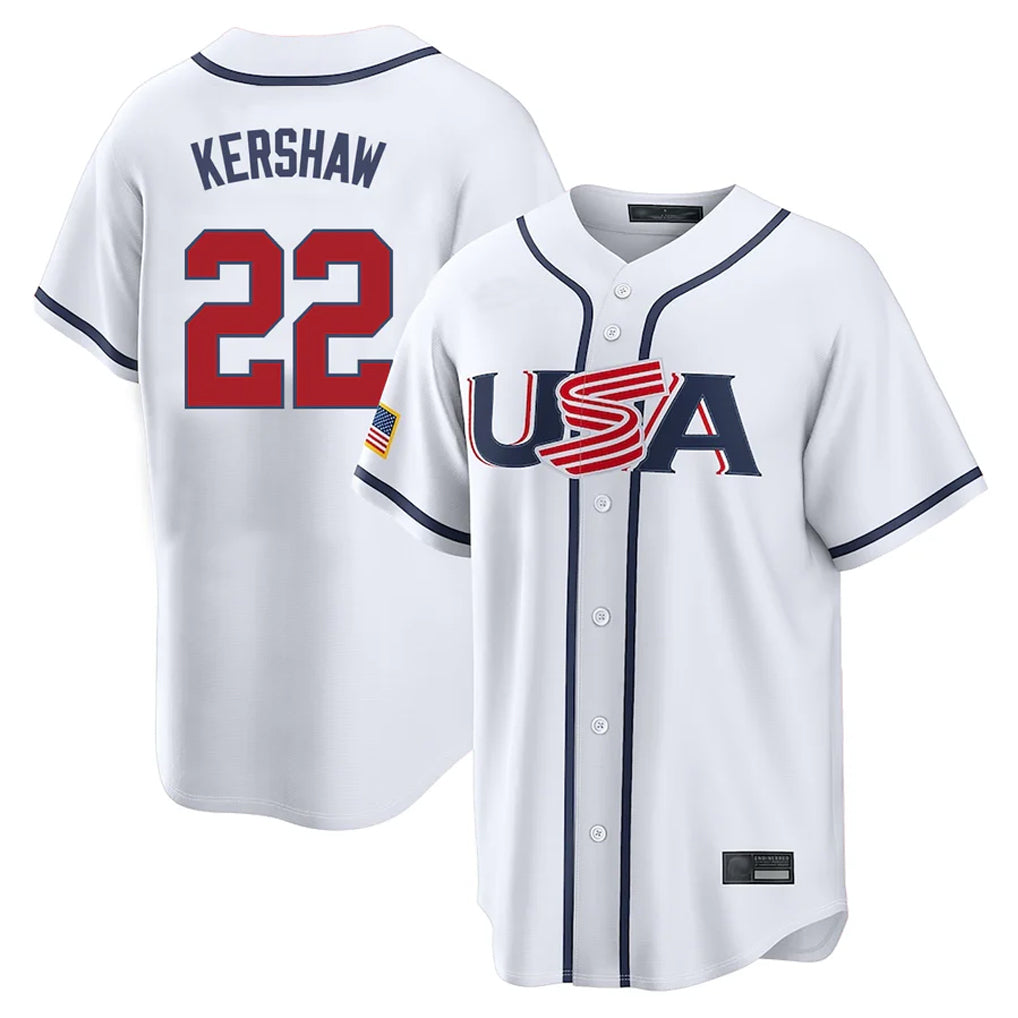 LA.Dodgers #22 Clayton Kershaw Player White USA 2026 World Classic Limited Home Hdoa Stitched Jerseys