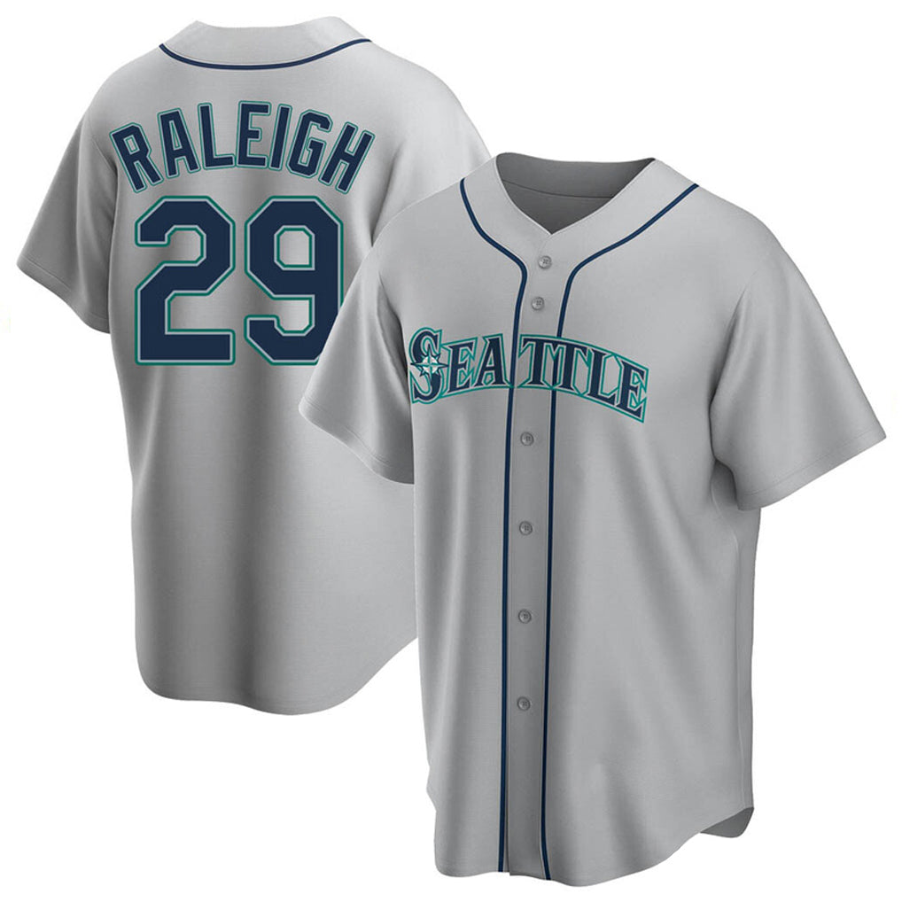 S.Mariners #29 Cal Raleigh Player Gray Home Game Hdoa Stitched Jerseys