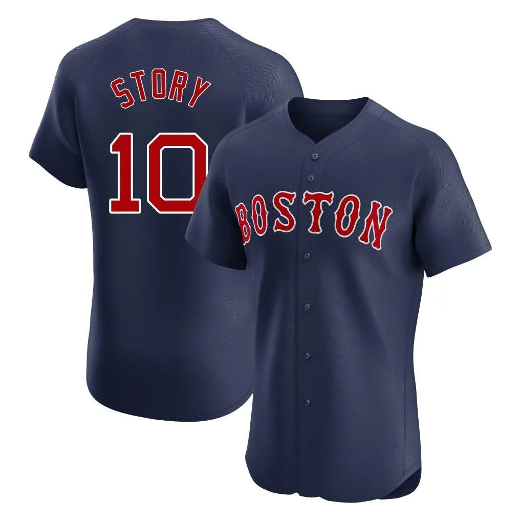 B.Red Sox #10 Trevor Story Player Navy Limited Elite Home Game Hdoa Stitched Jerseys