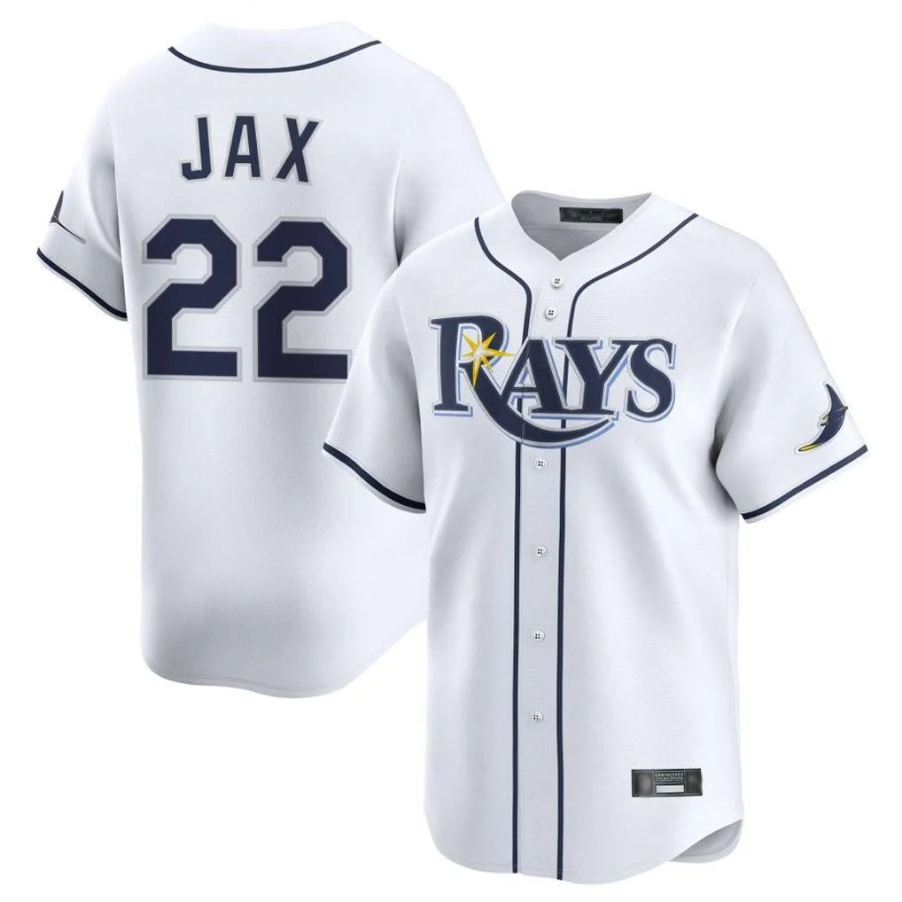T.Bay Rays #22 Griffin Jax Player White Home Limited Hdoa Stitched Jerseys