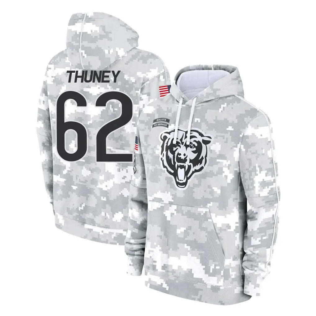 C.Bears #62 Joe Thuney Player Arctic Camo Salute to Service Pullover Hoodies Limited Hdoa Stitched Jerseys