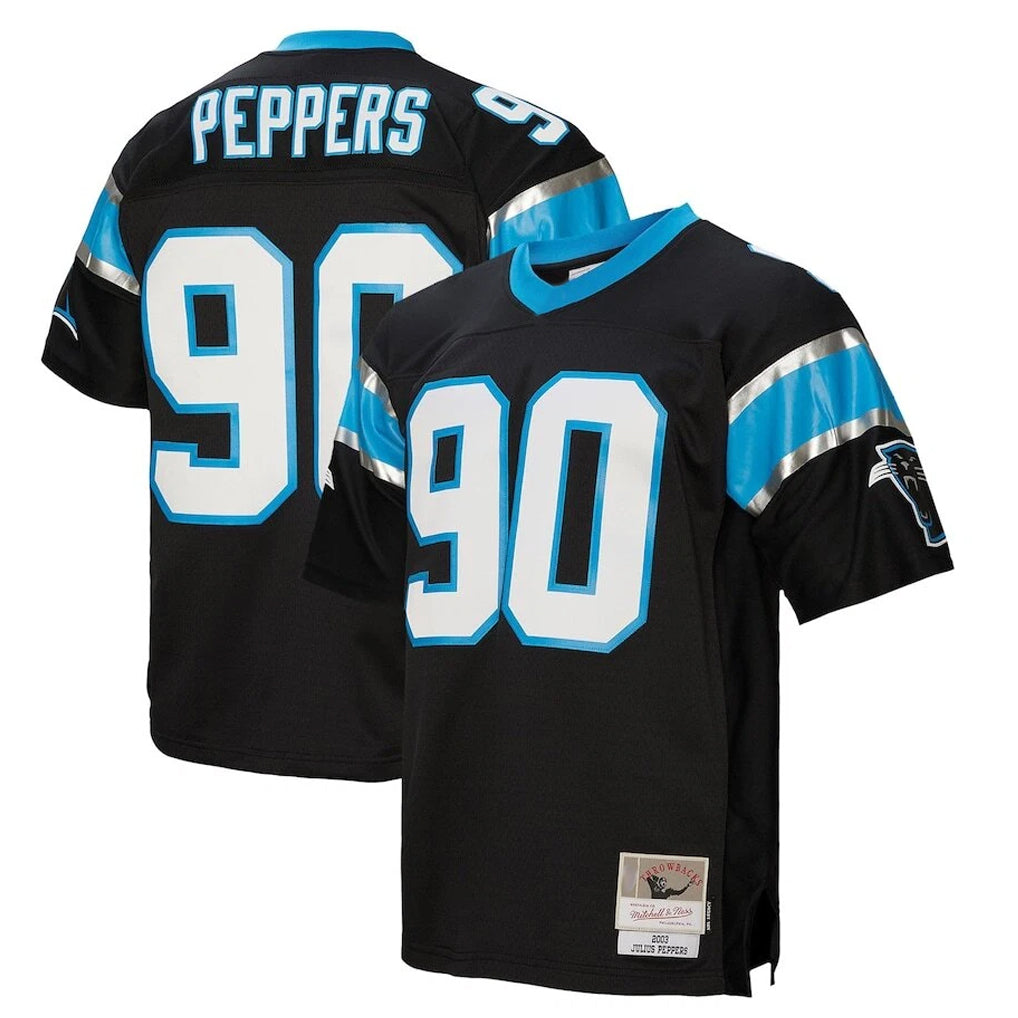 C.Panthers #90 Julius Peppers Player Black Mitchell & Ness Legacy Replica Hdoa Stitched Jerseys