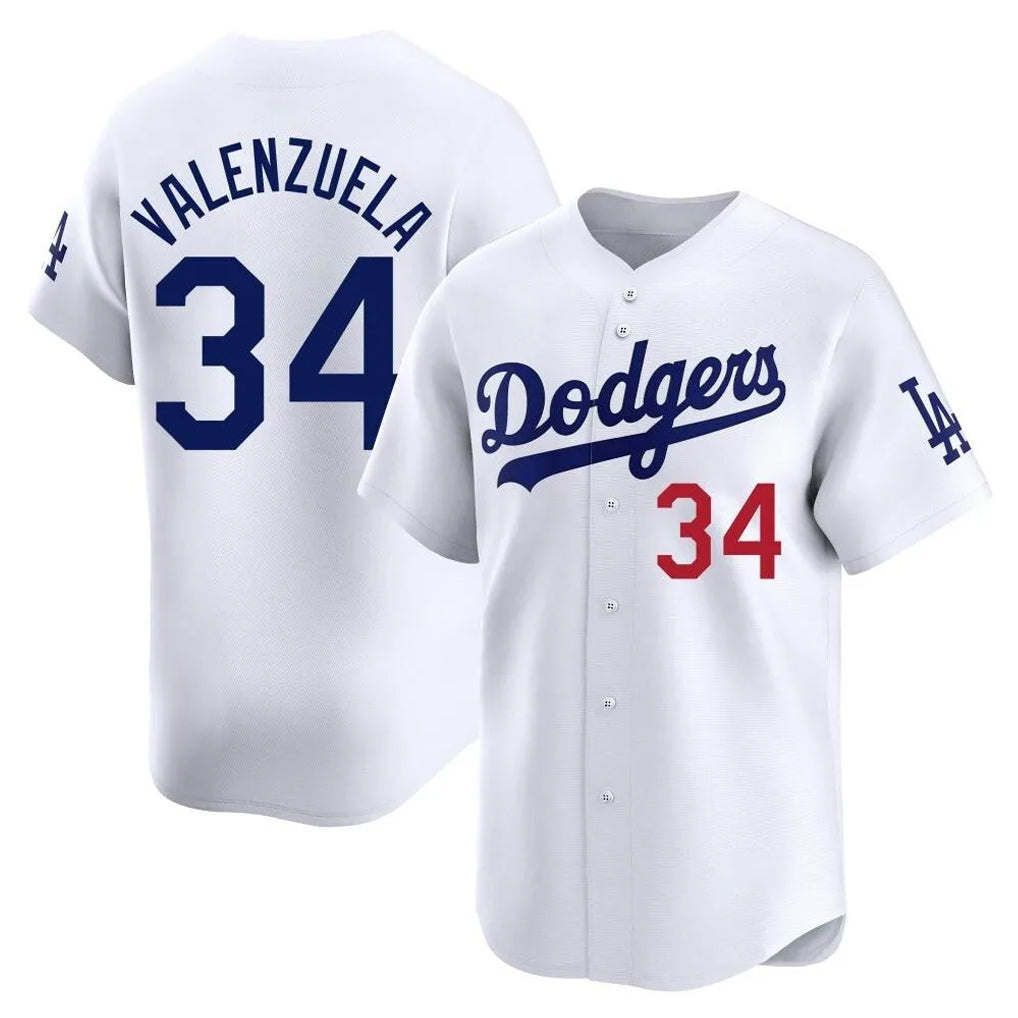 LA.Dodgers #34 Fernando Valenzuela Player White Limited Home Hdoa Stitched Jerseys