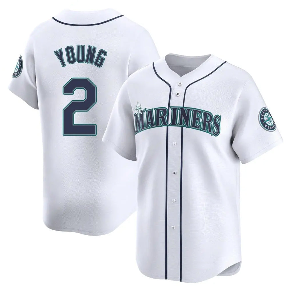 S.Mariners #2 Cole Young Player White Home Limited Hdoa Stitched Jerseys