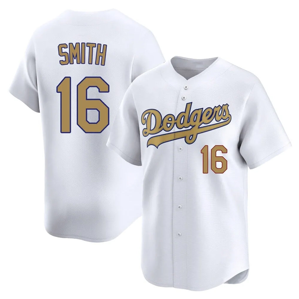 LA.Dodgers #16 Will Smith Player Gold Collection Limited Home Hdoa Stitched Jerseys