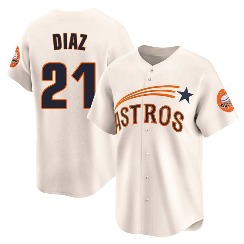 H.Astros #21 Yainer Diaz Player Cream Throwback Cooperstown Collection Limited Hdoa Stitched Jerseys