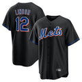 NY.Mets #12 Francisco Lindor Player Black Replica Home Game Hdoa Stitched Jerseys