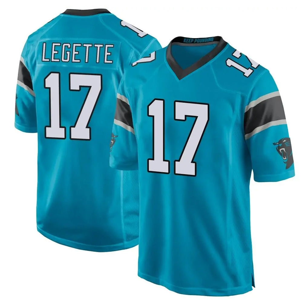 C.Panthers #17 Xavier Legette Player Blue Game Hdoa Stitched Jerseys