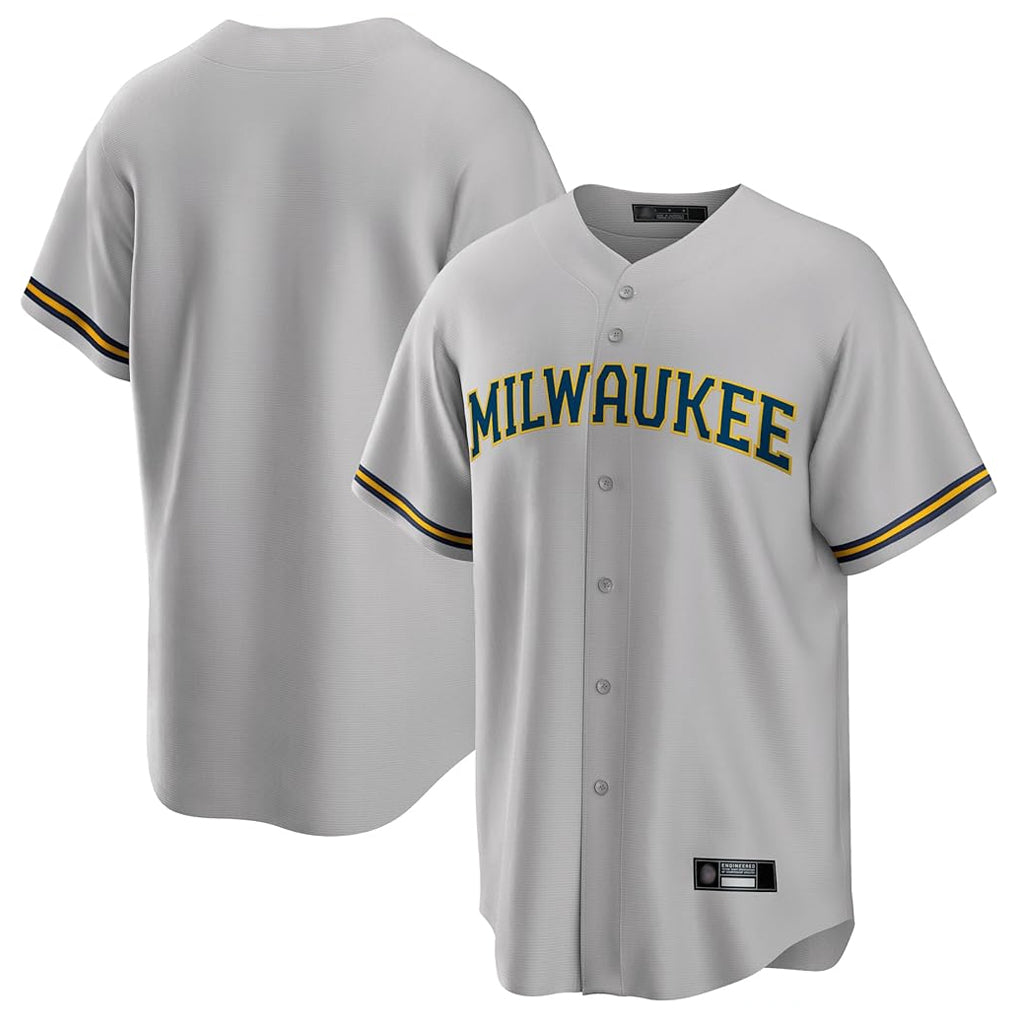 M.Brewers ## Brewers Blank Player Gray Home Game Hdoa Stitched Jerseys