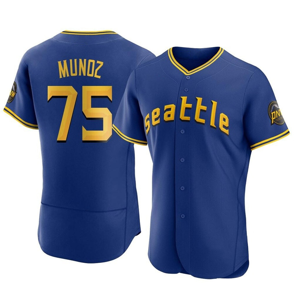 S.Mariners #75 Andres Munoz Player Royal City Connect Home Limited Elite Hdoa Stitched Jerseys
