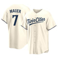 M.Twins #7 Joe Mauer Player Cream Game Limited Home Hdoa Stitched Jerseys