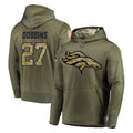 D.Broncos #27 J.K. Dobbins Player Olive Salute to Service Pullover Hoodies Home Game Hdoa Stitched Jerseys