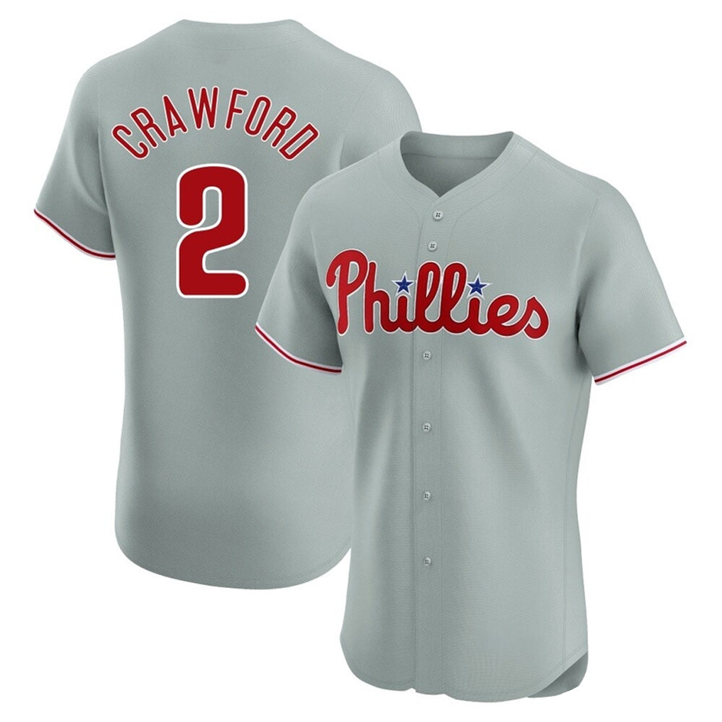 P.Phillies #2 Justin Crawford Player Gray Home Limited Elite Hdoa Stitched Jerseys
