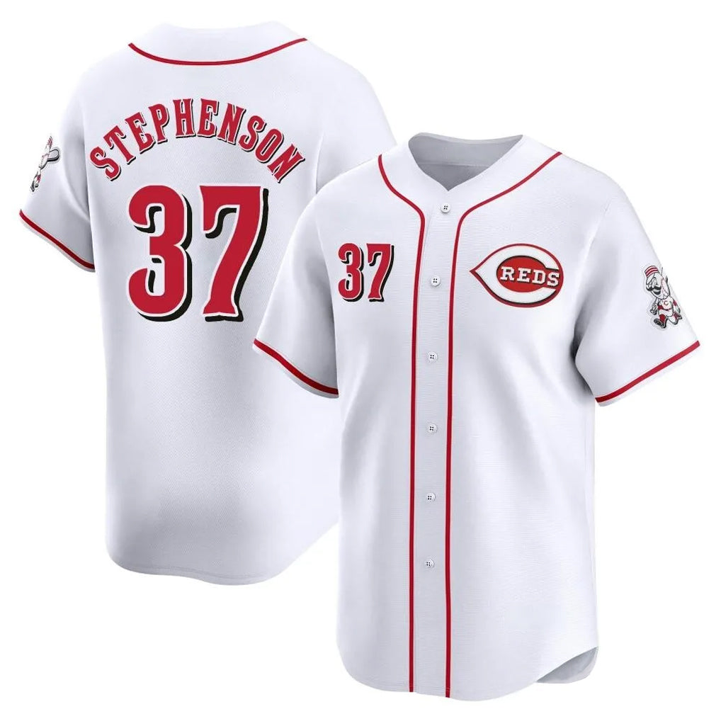 C.Reds #37 Tyler Stephenson Player White Home Limited Hdoa Stitched Jerseys