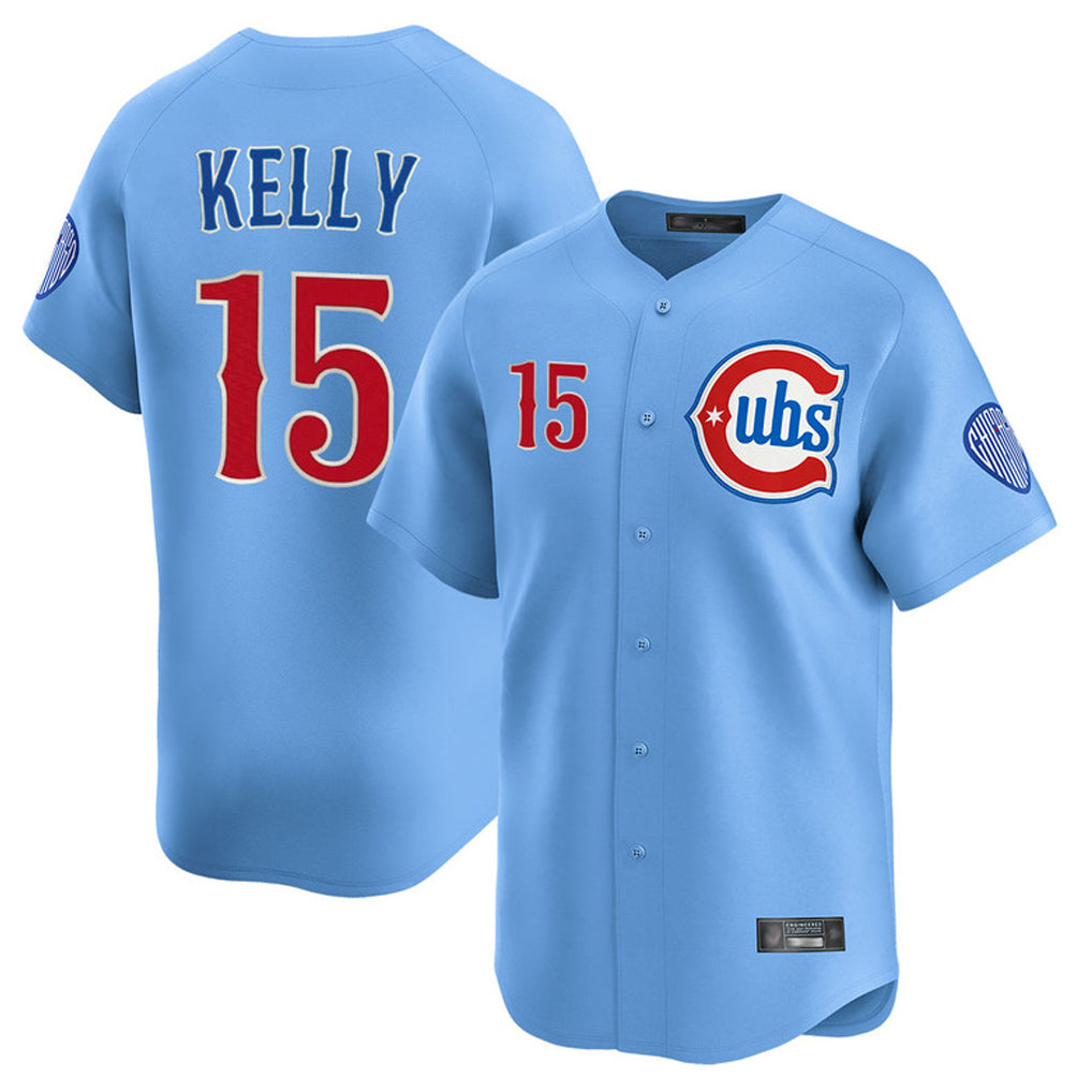 C.Cubs #15 Carson Kelly Player Light Blue Limited Home Hdoa Stitched Jerseys