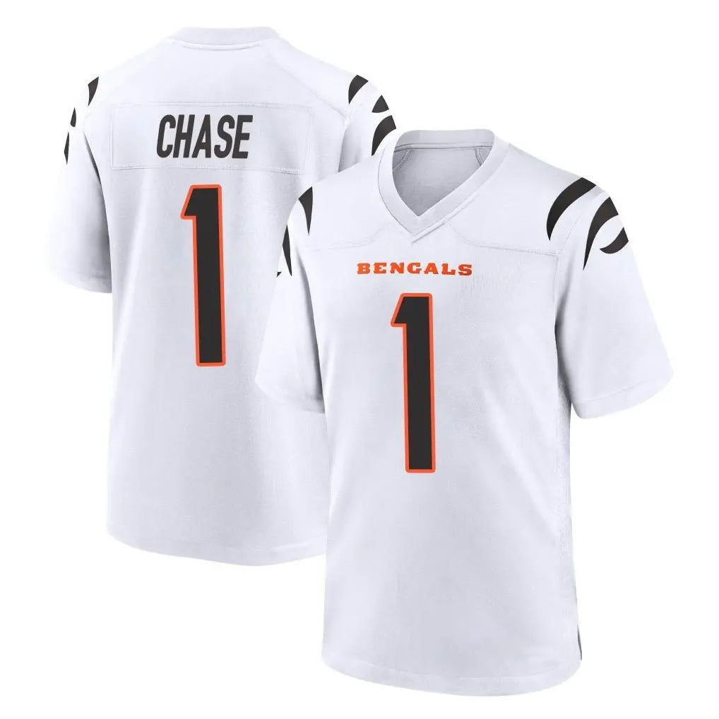 C.Bengals #1 Ja'Marr Chase Player White Home Game Hdoa Stitched Jerseys