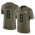C.Browns #8 Dillon Gabriel Player Olive Salute to Service Limited Game Hdoa Stitched Jerseys