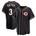 C.Reds #3 Ke'Bryan Hayes Player Black Fashion Out Home Game Hdoa Stitched Jerseys