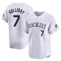 C.Rockies #7 Matt Holliday Player White Limited Home Hdoa Stitched Jerseys