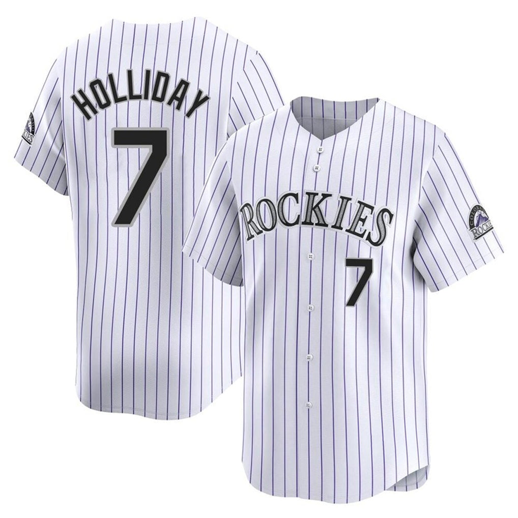 C.Rockies #7 Matt Holliday Player White Limited Home Hdoa Stitched Jerseys