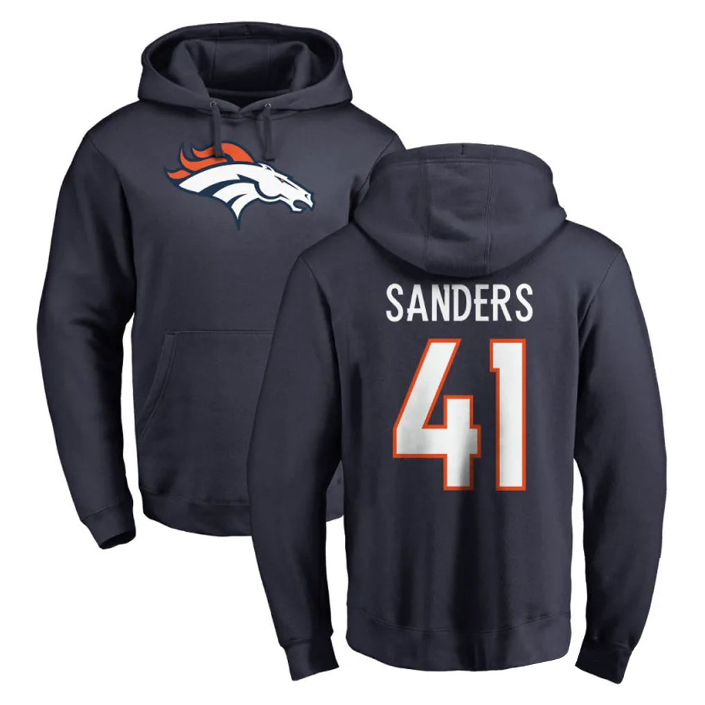 D.Broncos #41 Drew Sanders Player Navy Pullover Hoodie Limited Hdoa Stitched Jerseys