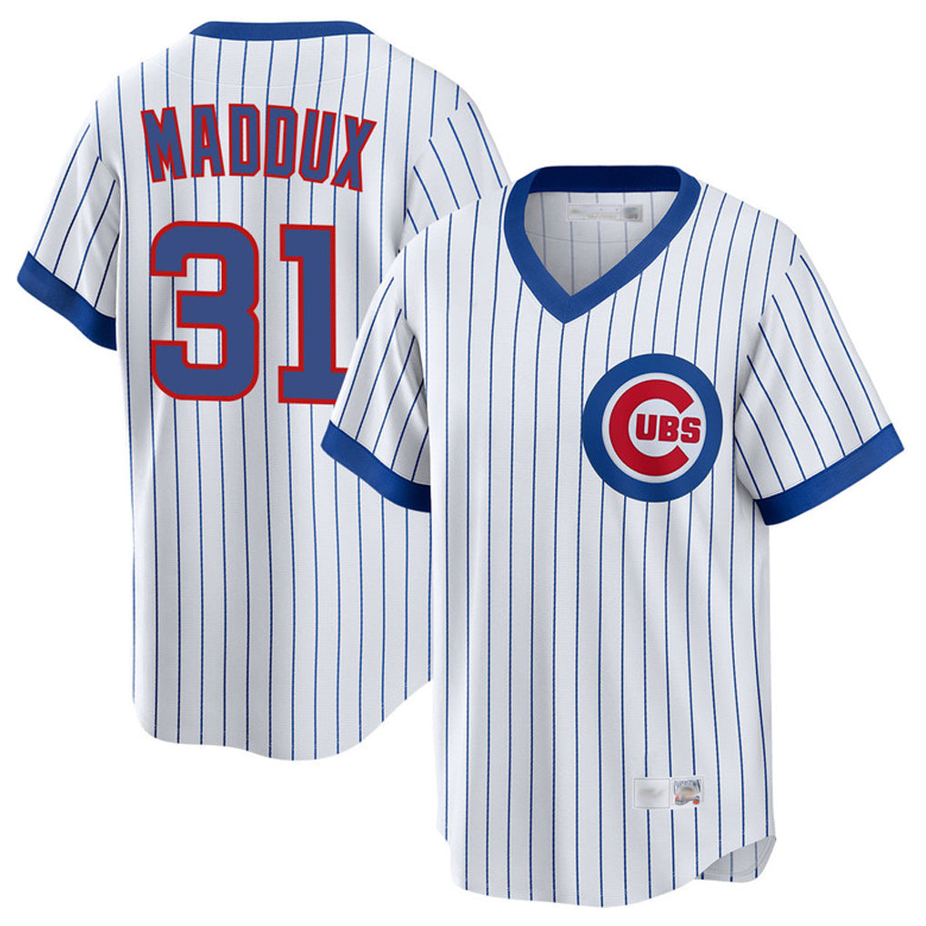 C.Cubs #31 Greg Maddux Player White T-shirt Cooperstown Collection Limited Hdoa Stitched Jerseys