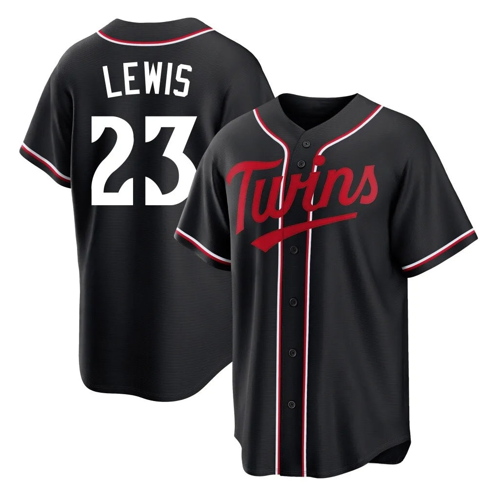 M.Twins #23 Royce Lewis Player Black Fashion Out Home Limited Hdoa Stitched Jerseys
