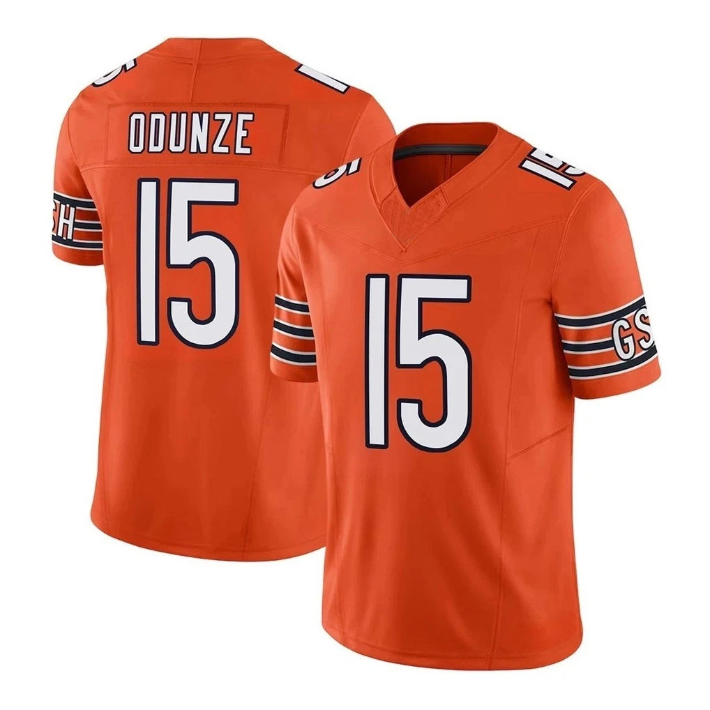 C.Bears #15 Rome Odunze Player Orange Vapor F.U.S.E. Limited Home Game Hdoa Stitched Jerseys