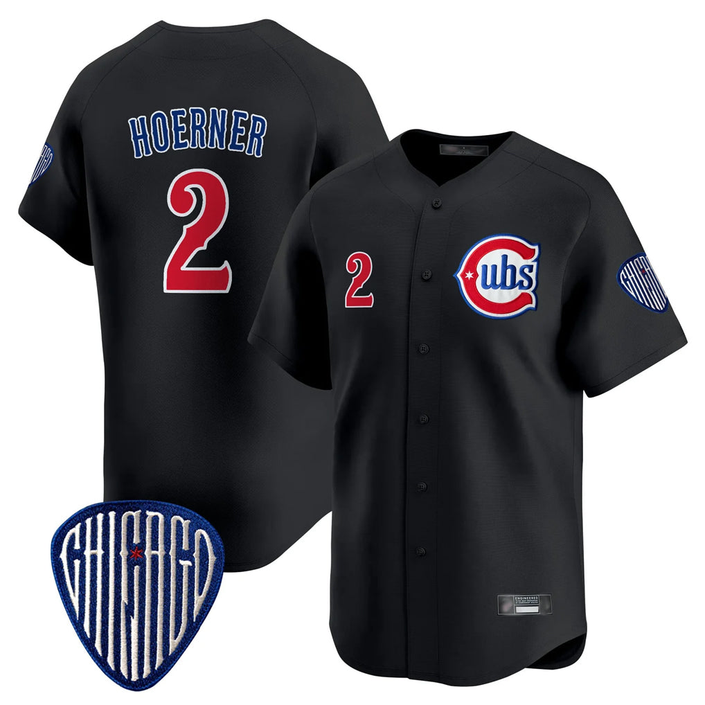 C.Cubs #2 Nico Hoerner Player Black Vapor Premier Limited Home Hdoa Stitched Jerseys