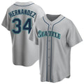 S.Mariners #34 Felix Hernandez Player Gray Home Game Hdoa Stitched Jerseys